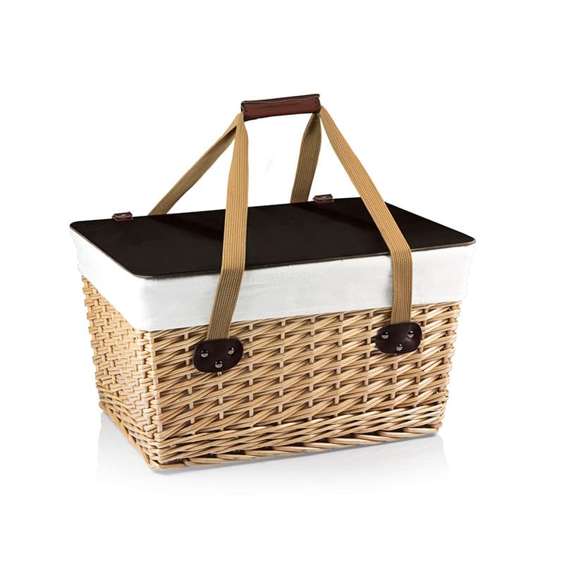 Canasta Grande Willow Basket w/Removable Lid and Double Handles