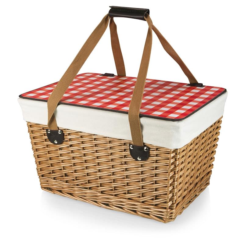 Canasta Grande Willow Basket w/Removable Lid and Double Handles