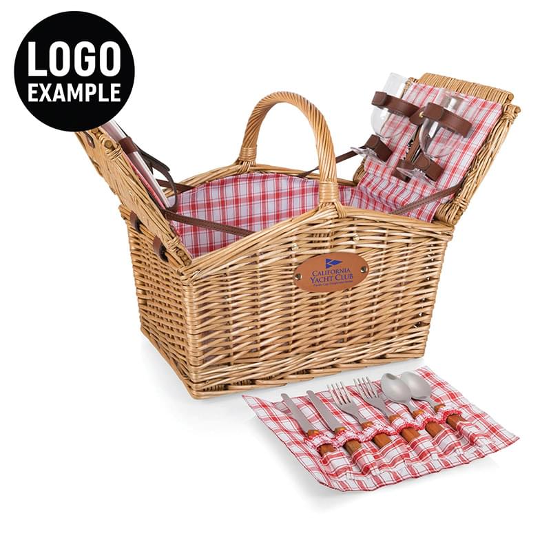 Piccadilly Double Lid Picnic Basket w/Service for Two