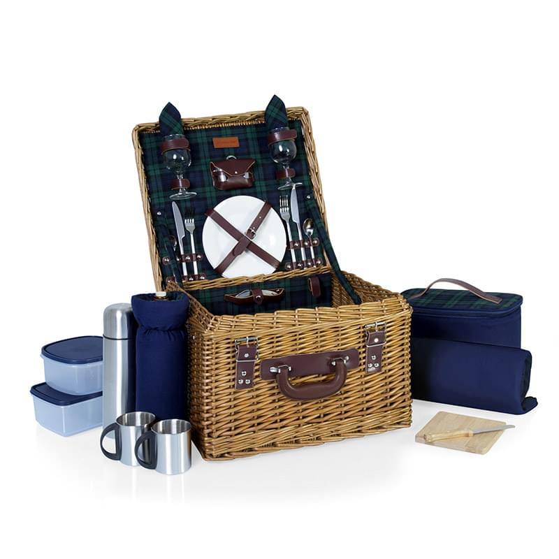 Canterbury Luxury Picnic Basket w/Deluxe Service for Two