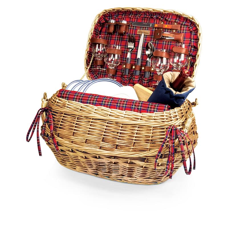 Highlander Picnic Basket w/Service for 4