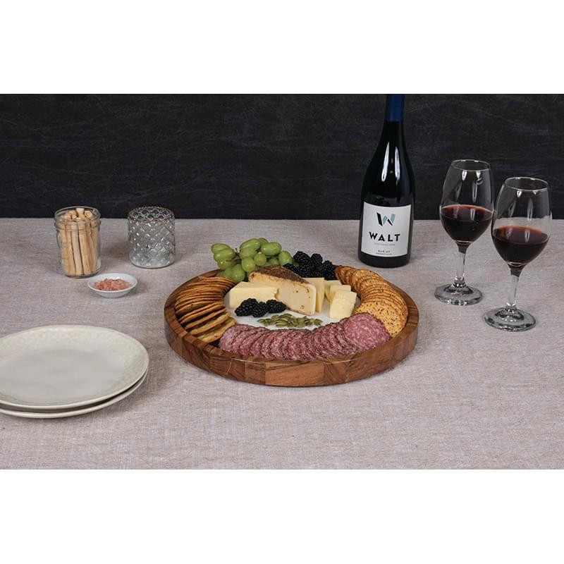 Isla Serving Platter with Marble Cheeseboard Insert